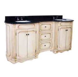 Tesla Buttercream 72 Double Vanity with Preassembled Top and Bow