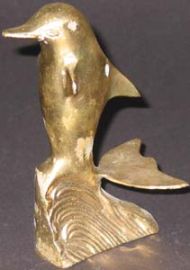 BRASS STANDING DOLPHIN