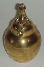 BRASS URN CONTAINER W/ FROG TOP