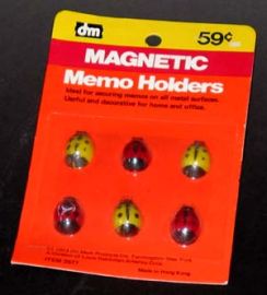 LADYBUG MEMO HOLDER MAGNETS-6 IN PACKAGE