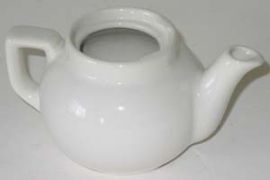 WHITE COORS CHINA TEAPOT-U.S.A.-Missing Lid