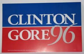 COLLECTABLE CLINTON-GORE '96-CAMPAIGN SIGN !