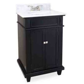 Douglas Black Vanity with Preassembled Top and Bowl by Bath Elem