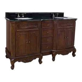 Clairemont Nutmeg 60 Double Vanity with Preassembled Top and Bow