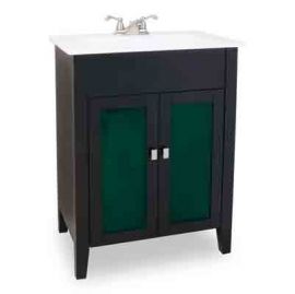 Eberly Black Vanity with Preassembled Integrated White Porcelain